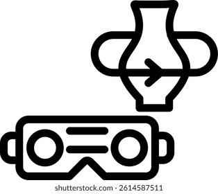 VR Interaction Line Vector Icon Design