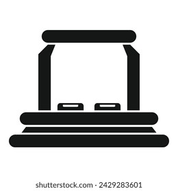 Vr interface platform icon simple vector. Cyber social program. Cinema projection