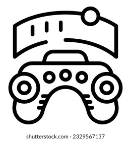 Vr joystick icon outline vector. Button menu. Casino arcade