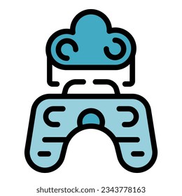 Vr joystick play icon outline vector. Pixel menu. Gold chest color flat