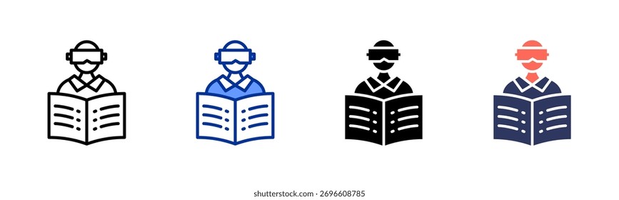 Ícone Experiência de Aprendizado Vr - folha de vários estilos de coleção