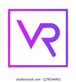 VR Letter Logo Design with Creative vintage Typography and pink purple Colors - VR virtual reality illustration