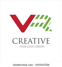 VR Letter Logo Design with Creative Modern Trendy