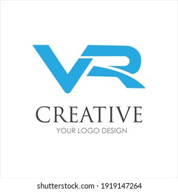 VR Letter Logo Design with Creative Modern Trendy