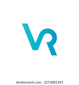 VR Letter Logo Design mit kreativer, moderner, trendiger Typografie und schwarzen Farben.