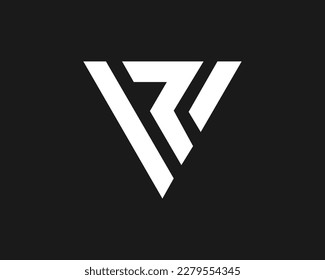 VR Letter Logo Design with Creative Modern Trendy Typography 