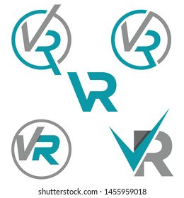VR Letter Logo Design inside a Circle. Creative Lettering Logo Vector Illustration.