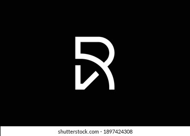 VR letter logo design on luxury background. RV monogram initials letter logo concept. VR icon design. RV elegant and Professional white color letter icon on black background.