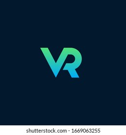 VR letter logo design. Simple, minimal and elegant VR logo design. Vector illustration template. Vector illustration.