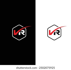 VR letter logo design vector