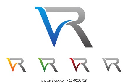 VR letter logo icon.VR initial company letter logo illustration. Virtual Reality Technology Concept.Vector illustration