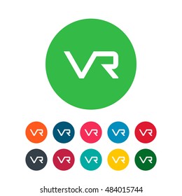 VR letter logo icon. VR initial company linked letter logo illustration. Virtual reality vector icon