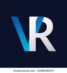 VR Letter Logo Template Illustration Design.