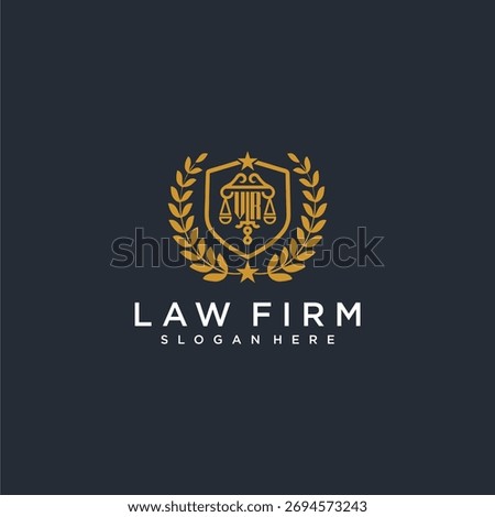 VR letter monogram logo for lawfirm with pillar and leaf image design