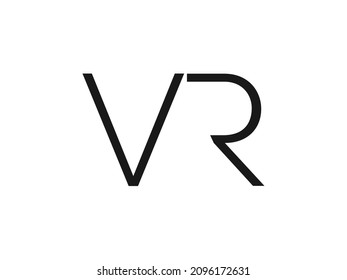 VR Letters Logo Design Slim. Simple and Creative Black Letter Concept Illustration