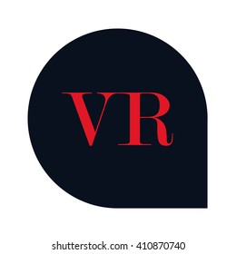 VR Letters red , Abstract black background logo, Design identity in shape, Alphabet letter