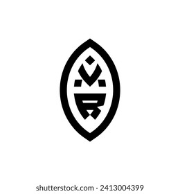 VR line geometric monogram with high quality professional design that will print well