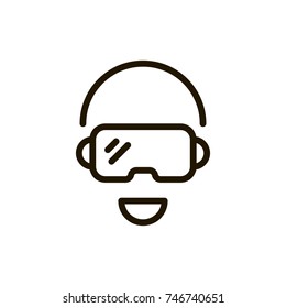 VR line icon. High quality black outline logo for web site design and mobile apps. Vector illustration on a white background.