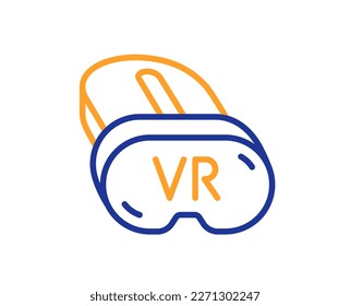 Vr line icon. Virtual reality sign. Ar simulator goggles symbol. Colorful thin line outline concept. Linear style vr icon. Editable stroke. Vector