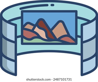 VR linear color illustration icon