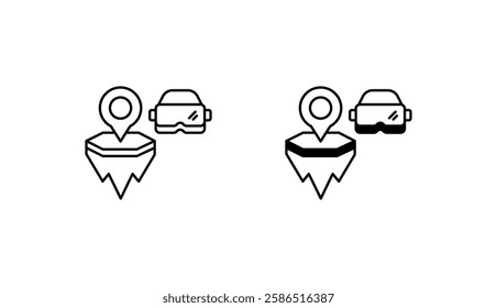 Vr Location icon design with white background stock illustration