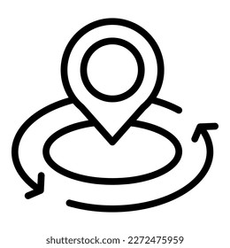 Vr location icon outline vector. Travel tour. Digital tourism