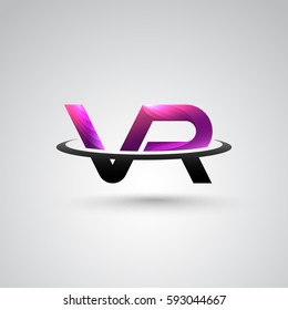 VR Logo With "VR" Alphabet for Virtual Reality Game and Movie.Virtual Reality Technology Concept.Vector illustration eps 10