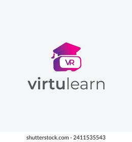 VR logo design, good for VR learning education, Virtual reality.