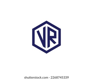 VR logo design vector template