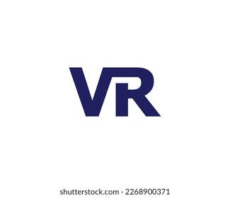 VR logo design vector template