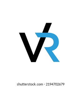 Logo de VR. Vector de diseño de letras.