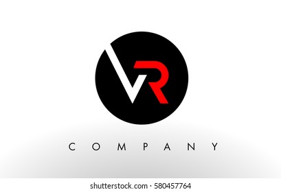 VR Logo.  Letter Design Vector with Red and Black Colors.