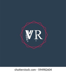 vr logo letter initial, Abstract Polygonal Background Logo, design for Corporate Business Identity,flat icon, Alphabet letter
