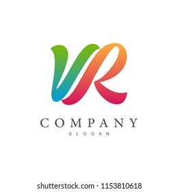 VR logo, RV logo, initial name business logo template