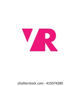 VR Logo. Vector Graphic Branding Letter Element. White Background