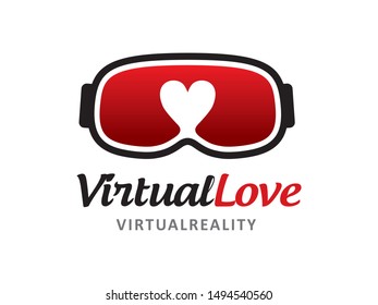 VR and Love Virtual logo symbol or icon template