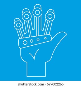 Vr manipulator icon blue outline style isolated vector illustration. Thin line sign