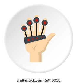 Vr manipulator icon in flat circle isolated on white background vector illustration for web