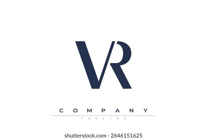 VR Modern Initials Logo Design. Logotipo de marca com iniciais estilizadas apresentando design arrojado e estética moderna. Ideal para profissionais de marca de negócios ou projetos criativos com foco em minimalista