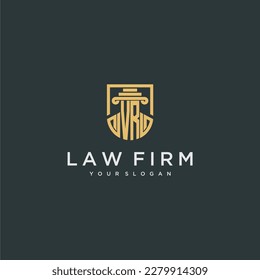 VR monogram initial for lawfirm logo ideas with creative polygon style design