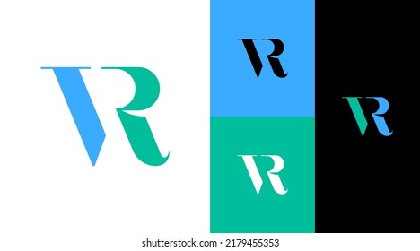 VR Monogram letter Business Company Brand Logo Design