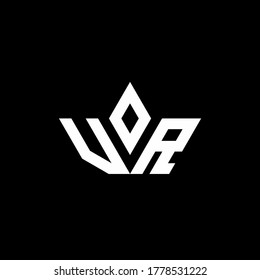 VR monogram logo with crown shape luxury style design template