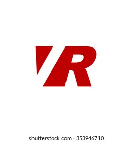 Vr Negative Space Letter Logo Red Stock Vector (Royalty Free) 353946710 ...