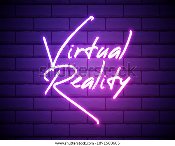 Vr Neon Sign Vector Illustration Virtual Stock Vector (Royalty Free ...