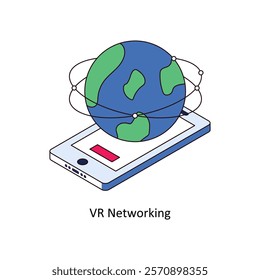 VR Networking isometric Colored illustration. EPS File stock illustration