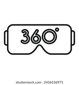 Vr new glasses icon outline vector. Panoramic view. Rotate minimal control