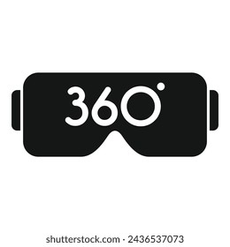 Vr new glasses icon simple vector. Panoramic view. Rotate minimal control