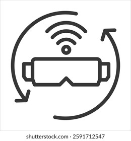 Vr Outline Icon Vector Illustration