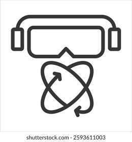 Vr Outline Icon Vector Illustration