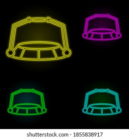 Vr-Plattform, erweiterte Realität neon Farbe gesetzt Symbol. Einfache dünne Linie, Umriss-Vektorgrafik erweiterter Reality-Symbole für ui und ux, Website oder mobile Anwendungen